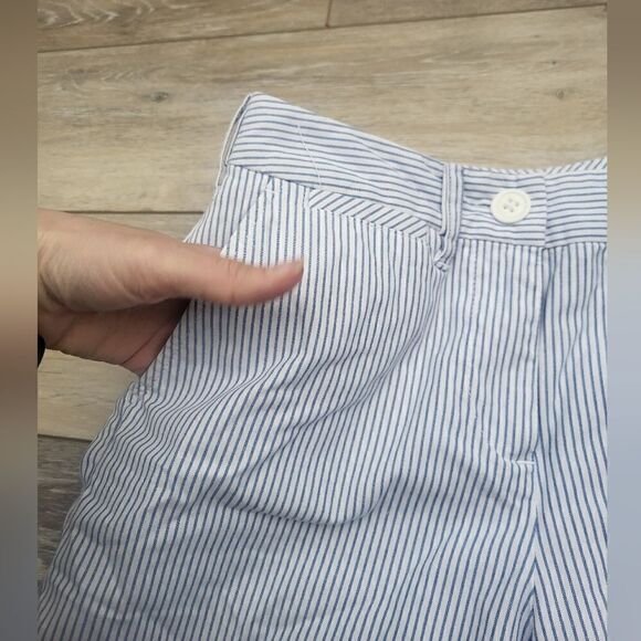 Talbots coastal colored burmuda shorts size 2 petite cotton blue white striped - Picture 4 of 11